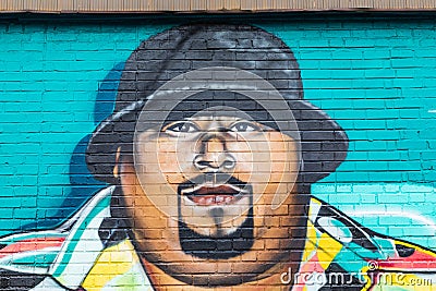 Mural of rapper Big Pun, by the Tats Cru collective Editorial Stock Photo