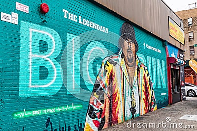 Mural of rapper Big Pun, by the Tats Cru collective Editorial Stock Photo