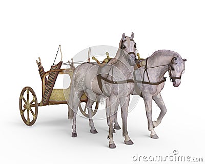 An original ancient Egyptian chariot 3D Illustration Stock Photo