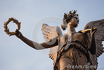 Bronze angel of Victory statue Stock Photo