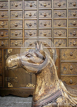 Bronze antique horse Stock Photo