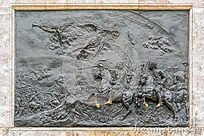 Bronze bas-relief Editorial Stock Photo