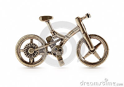 Bronze bicycle symbol Stock Photo
