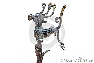 Bronze bird statue in sanxingdui ruins Editorial Stock Photo