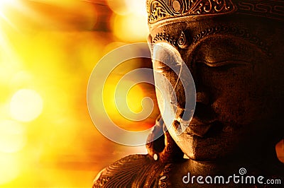 Bronze buddha statue Stock Photo