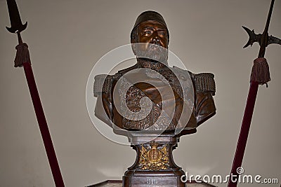 Bronze bust of Khedive Ismail founder of Abdeen palace in Cairo, Egypt Editorial Stock Photo