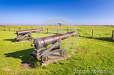 Bronze cannons on Oland island Stock Photo