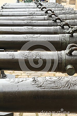 Bronze cannons Stock Photo