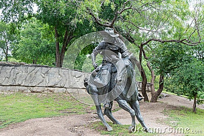 Bronze Cowboy sculpture Stock Photo