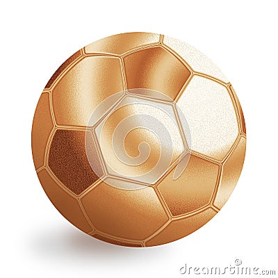 Bronze football ball Cartoon Illustration