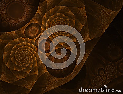 Bronze fractal illustration Stock Photo