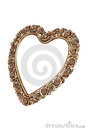 Bronze heart picture frame Stock Photo
