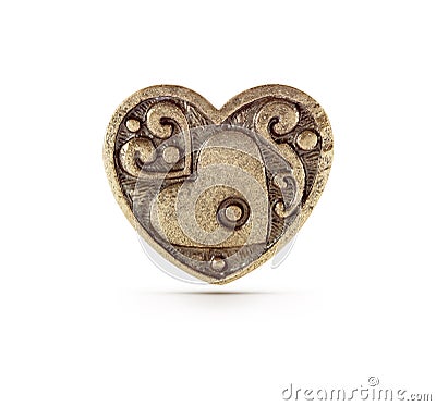 Bronze heart symbol Stock Photo