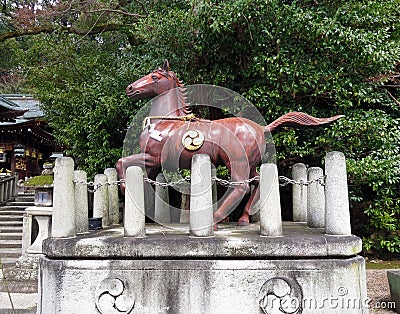 Bronze horse, Himure Hachiman Shrine, Omi-Hachiman, Japan Editorial Stock Photo