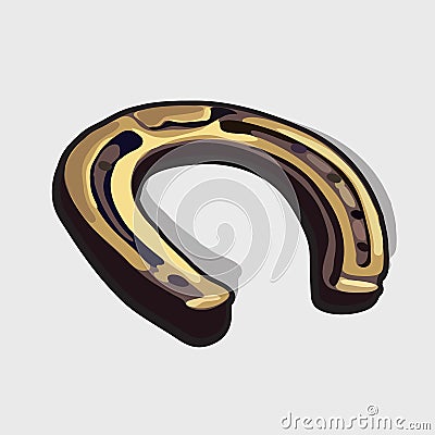 Bronze horseshoe horses, symbol of good luck Vector Illustration