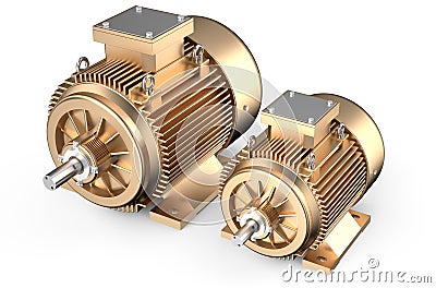 Bronze industrial electric motors Stock Photo