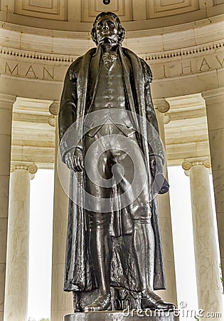 Bronze Jefferson Statue Memorial Washington DC Editorial Stock Photo