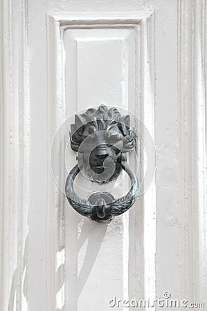 Bronze lion door knocker Stock Photo