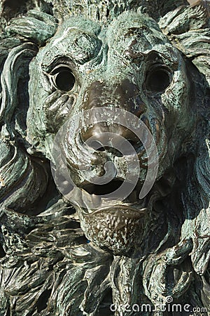 Bronze lion statue in Venice, Italy. Stock Photo