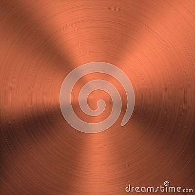 Bronze Metal Background with Circular Texture Vector Illustration