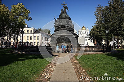 Bronze monument to the Millennium of Russia,fragment of second sculptural register Editorial Stock Photo