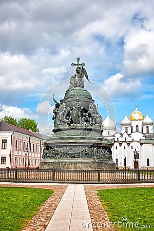 Bronze monument to the Millennium of Russia Stock Photo