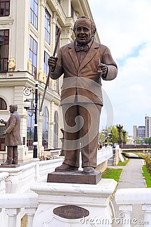 Bronze monumental sculpture of Petre Prlicko, famous Macedonian Editorial Stock Photo