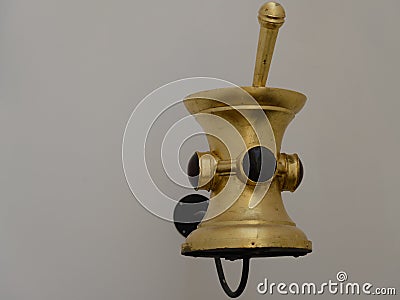 Bronze Mortar from Pharmacy and Health Museum in Lisbon, Portugal Editorial Stock Photo