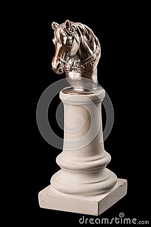 Bronze muzzle horse sculpture plaster column Stock Photo