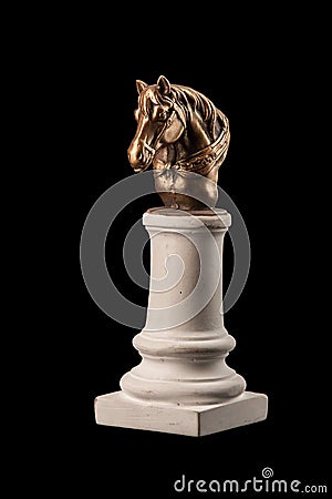 Bronze muzzle horse sculpture plaster column Stock Photo