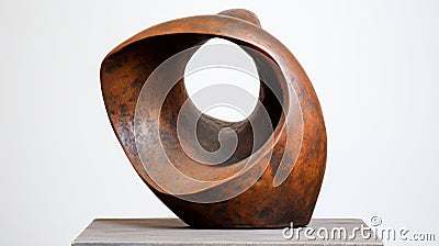 Rustic Bronze Sculpture On White Background Stock Photo