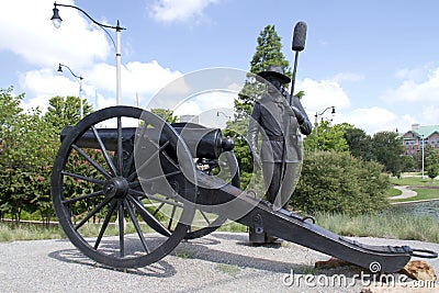 Bronze sculpture in Oklahoma city Stock Photo