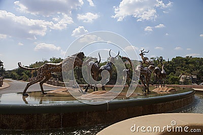 Bronze sculptures of antelopes, Sun City, South Africa Stock Photo