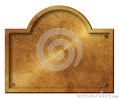 Bronze Sign Plague Blank Gold Rustic Elegant round Stock Photo