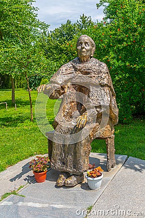 Bronze statue of Baba Vanga in Rupite, Bulgaria Editorial Stock Photo