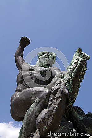 Bronze statue at Citadel Fortress, Gellert Hill, Budapest, Hungary Stock Photo