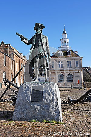 George Vancouver Statue, Custom House, Kings Lynn, Norfolk, England, UK Editorial Stock Photo