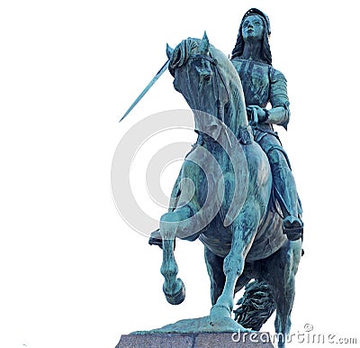 Bronze statue Joan of Arc in Orleans, France Stock Photo