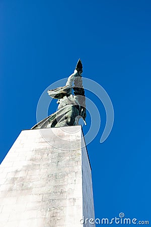 Woman with a palm branch - Statue of Liberty in Budapest, Hungary Stock Photo