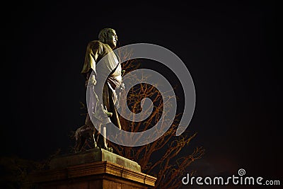 Bronze statue of Saigo Takamori Stock Photo