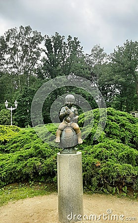 Statue Frantisek - Attribute Of The Spa Town, Frantiskovy Lazne Stock Photo