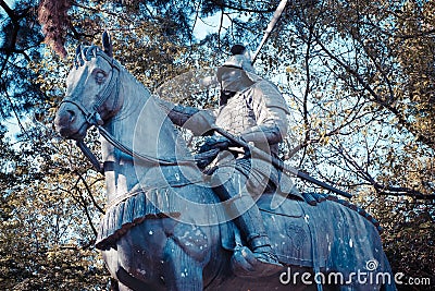 Bronze Statue of Toudou Takatora in Tsu Shi, Japan Stock Photo