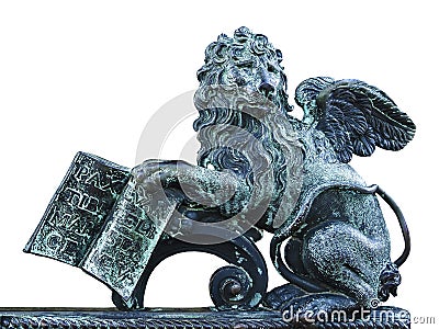 Bronze statue of the winged lion symbol of Venice in Saint Mark square Stock Photo