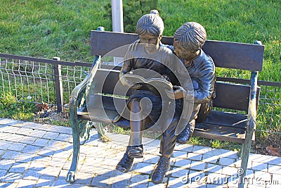 Bronze statues of children Stock Photo