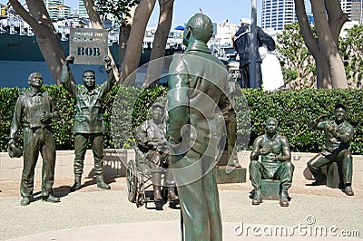 Bronze statues of A National Salute to Bob Hope Editorial Stock Photo