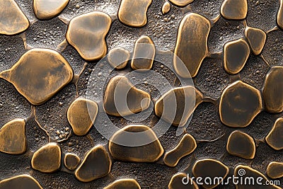 A bronze textured surface with a fine, dimpled texture, creating a pebble-like pattern across the Stock Photo