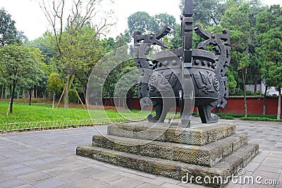 Bronze tripod in chengdu Stock Photo