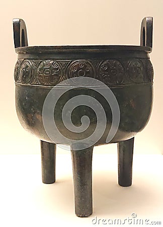 Bronze Tripod Ritual Vessel Stock Photo