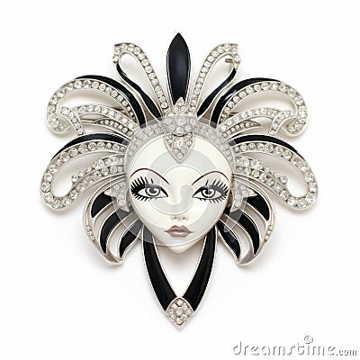 Art Deco Masquerade Head Pin - Inspired By Countess Stock Photo