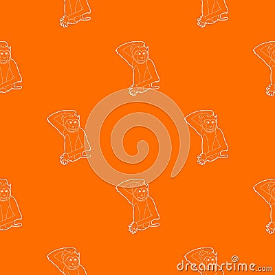 Brooding monkey pattern vector orange Vector Illustration